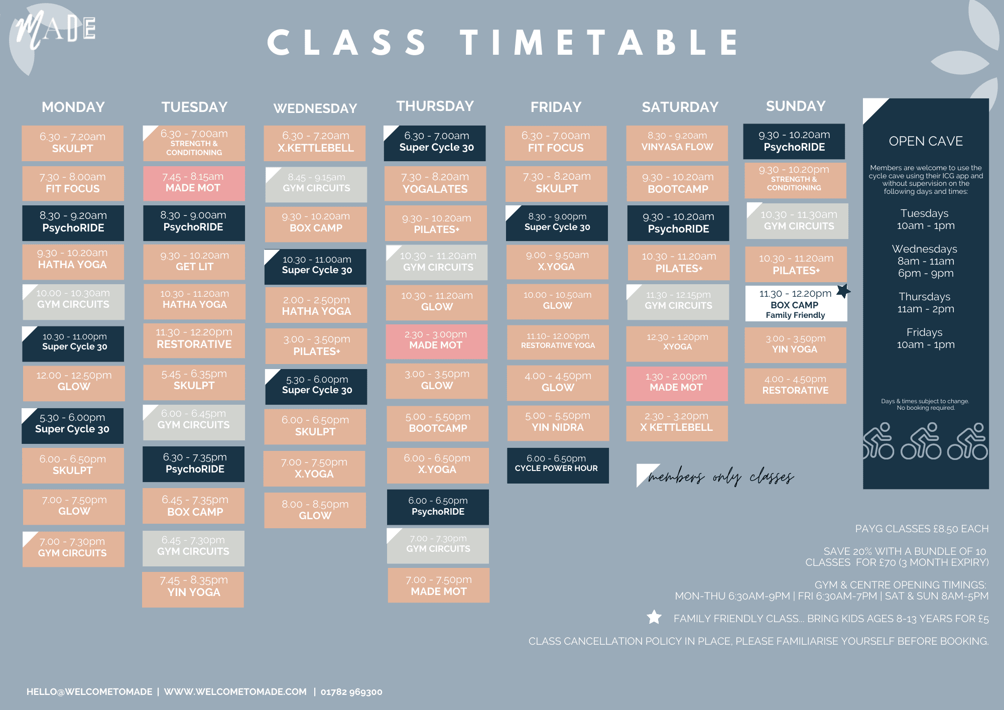 MADE Timetable July 2022
