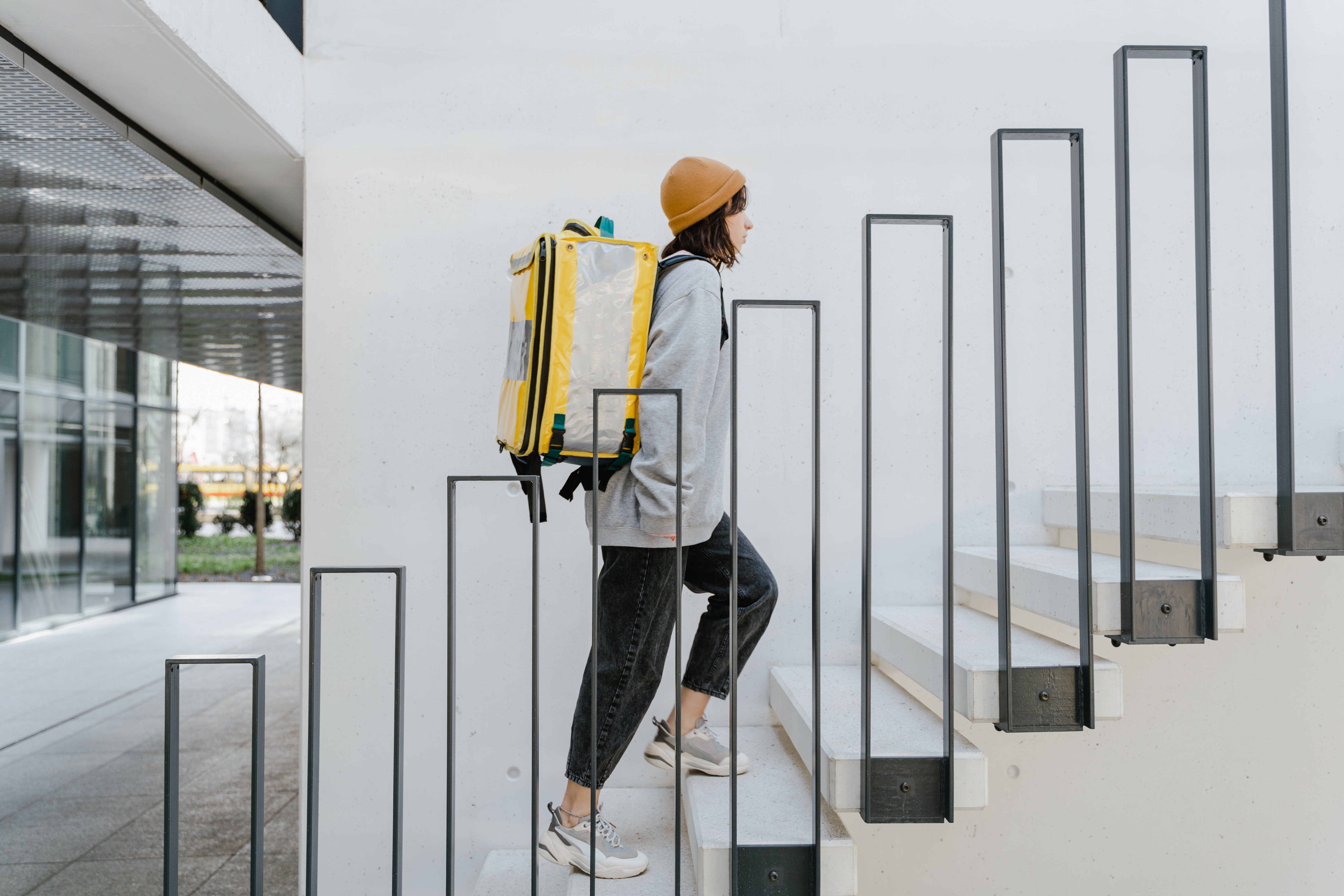 Take The Stairs At home or at work, take the stairs a little more.
If you're at work, choose the stairs instead of the lift to get those legs used to moving. Wearing real shoes is bad enough, we know, but taking the stairs will build your fitness back up, slowly but surely, even if you do have to gasp halfway up!
At home, take the stairs. Take that load of washing up as and when it is ready instead of leaving it for later, pop up to open the windows, or to look for that book you could have sworn you lost. The stairs are like a free bit of kit, so make use of them and feel a little better in the process.